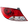 Driver Side Tail Light, with Bulb, Halogen, Clear and Red Lens, Sedan