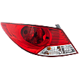 Driver Side Tail Light, with Bulb, Halogen, Clear and Red Lens, Sedan, CAPA CERTIFIED