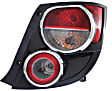 Passenger Side Tail Light, with Bulb, Halogen, Clear and Red Lens, Hatchback