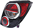 Passenger Side Tail Light, with Bulb, Halogen, Clear and Red Lens, Hatchback