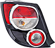 Driver Side Tail Light, with Bulb, Halogen, Clear and Red Lens, Hatchback, CAPA CERTIFIED