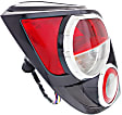 Driver Side Tail Light, with Bulb, Halogen, Clear and Red Lens, Hatchback, CAPA CERTIFIED