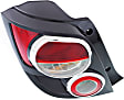 Driver Side Tail Light, with Bulb, Halogen, Clear and Red Lens, Hatchback, CAPA CERTIFIED