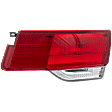 Passenger Side, Inner Tail Light, with Bulb, Halogen, Clear and Red Lens