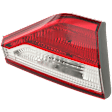 Driver Side, Inner Tail Light, with Bulb, Halogen, Clear and Red Lens