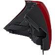 Passenger Side, Lower Tail Light, with Bulb, Halogen, Clear and Red Lens, CAPA CERTIFIED