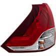 Driver Side, Lower Tail Light, with Bulb, Halogen, Clear and Red Lens, CAPA CERTIFIED