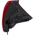 Driver Side, Lower Tail Light, with Bulb, Halogen, Clear and Red Lens, CAPA CERTIFIED
