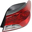 Passenger Side, Outer Tail Light, with Bulb, Halogen, Clear and Red Lens