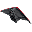Passenger Side Tail Light, with Bulb, Halogen, Clear and Red Lens, Coupe