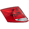 Driver Side Tail Light, with Bulb, Halogen, Clear and Red Lens, Coupe