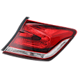 Passenger Side, Outer Tail Light, with Bulb, Halogen, Clear and Red Lens, Sedan