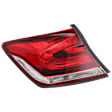 Driver Side, Outer Tail Light, with Bulb, Halogen, Clear and Red Lens, Sedan