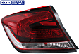 Driver Side, Outer Tail Light, with Bulb, Halogen, Clear and Red Lens, Sedan, CAPA CERTIFIED
