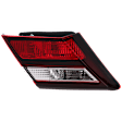 Driver Side, Inner Tail Light, with Bulb, Halogen, Clear and Red Lens, Sedan, Except Hybrid Model