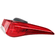 Passenger Side, Outer Tail Light, with Bulb, Halogen, Clear and Red Lens, Sedan, USA Built Vehicle
