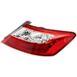 Passenger Side Tail Light, without Bulb, Halogen, Clear and Red Lens, Coupe