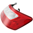Passenger Side Tail Light, without Bulb, Halogen, Clear and Red Lens, Coupe