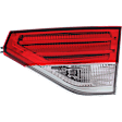 Passenger Side, Inner Tail Light, with Bulb, LED, Clear and Red Lens, CAPA CERTIFIED