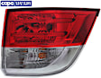 Passenger Side, Outer Tail Light, with Bulb, LED, Clear and Red Lens, 6 Cyl., 3.5L Engine, CAPA CERTIFIED
