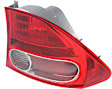 Passenger Side, Outer Tail Light, with Bulb, Halogen, Clear and Red Lens, Sedan
