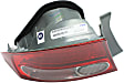 2006-2008 Honda Civic - Driver Side, Outer Tail Light, with Bulb, Halogen, Clear and Red Lens, Sedan