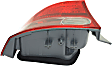 2006-2008 Honda Civic - Driver Side, Outer Tail Light, with Bulb, Halogen, Clear and Red Lens, Sedan