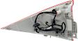 Passenger Side Tail Light, with Bulb, Halogen, Clear and Red Lens, 4 Cyl., 1.3L Engine