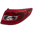 Passenger Side, Outer Tail Light, with Bulb, Halogen, Clear and Red Lens, Standard Type, Except Hybrid Model