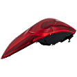 Passenger Side, Outer Tail Light, with Bulb, Halogen, Clear and Red Lens, Standard Type, Except Hybrid Model