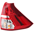 Passenger Side, Lower Tail Light, with Bulb, Halogen, Clear and Red Lens, CAPA CERTIFIED