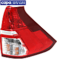 Passenger Side, Lower Tail Light, with Bulb, Halogen, Clear and Red Lens, CAPA CERTIFIED