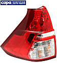 Driver Side, Lower Tail Light, with Bulb, Halogen, Clear and Red Lens, CAPA CERTIFIED