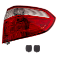 Passenger Side, Outer Tail Light, with Bulb, Halogen, Clear and Red Lens