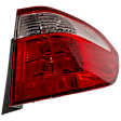Passenger Side, Outer Tail Light, with Bulb, Halogen, Clear and Red Lens
