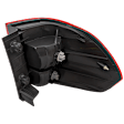 Passenger Side, Outer Tail Light, with Bulb, Halogen, Clear and Red Lens