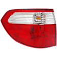 Driver Side, Outer Tail Light, with Bulb, Halogen, Clear and Red Lens