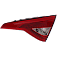 Passenger Side, Inner Tail Light, with Bulb, Halogen, Clear and Red Lens, CAPA CERTIFIED