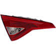 Driver Side, Inner Tail Light, with Bulb, Halogen, Clear and Red Lens