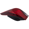 Passenger Side, Outer Tail Light, with Bulb, Halogen, Clear and Red Lens, Sedan, USA Built Vehicle