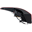 Passenger Side, Outer Tail Light, with Bulb, Halogen, Clear and Red Lens, Sedan, USA Built Vehicle