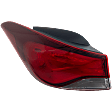Driver Side, Outer Tail Light, with Bulb, Halogen, Clear and Red Lens, Sedan, USA Built Vehicle