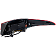 Driver Side, Outer Tail Light, with Bulb, Halogen, Clear and Red Lens, Sedan, USA Built Vehicle