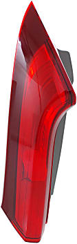 Driver Side, Upper Tail Light, with Bulb, Halogen, Clear and Red Lens