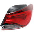 Passenger Side, Outer Tail Light, with Bulb, LED, Clear and Red Lens