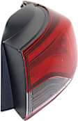 Passenger Side, Outer Tail Light, with Bulb, LED, Clear and Red Lens