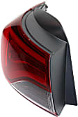 Driver Side, Outer Tail Light, with Bulb, LED, Clear and Red Lens