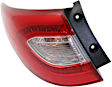 Driver Side, Outer Tail Light, with Bulb, LED, Clear and Red Lens