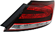 Passenger Side Tail Light, with Bulb, Halogen, Clear and Red Lens, Coupe