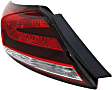 Driver Side Tail Light, with Bulb, Halogen, Clear and Red Lens, Coupe
